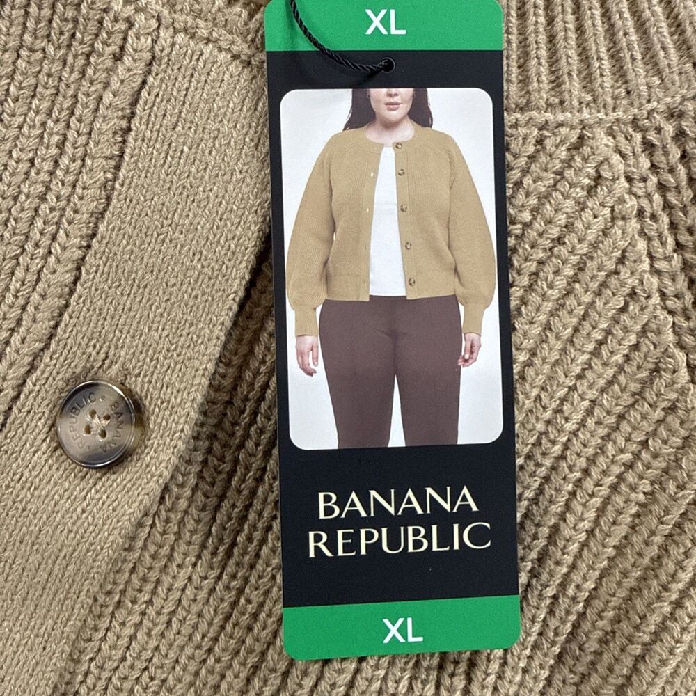 Banana Republic Women's Button Front Cardigan Size XL Tan NWT